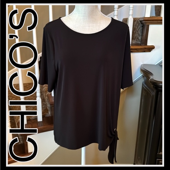 Chico's Tops - CHICO’S Women's Black Shortsleeved Top Sz Lg (Chico’s 2)